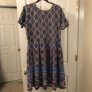 Aztec print Amelia Dress w/ box pleats - 3XL